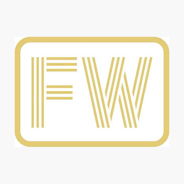 Item preview, FW Initials Gold Geometric Letters designed and sold by Jeallan Designs.