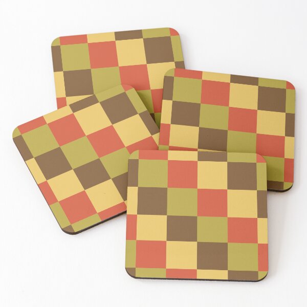 Item preview, Checkerboard Pattern,Brown, Green, Red And Yellow Colors designed and sold by Designfs.