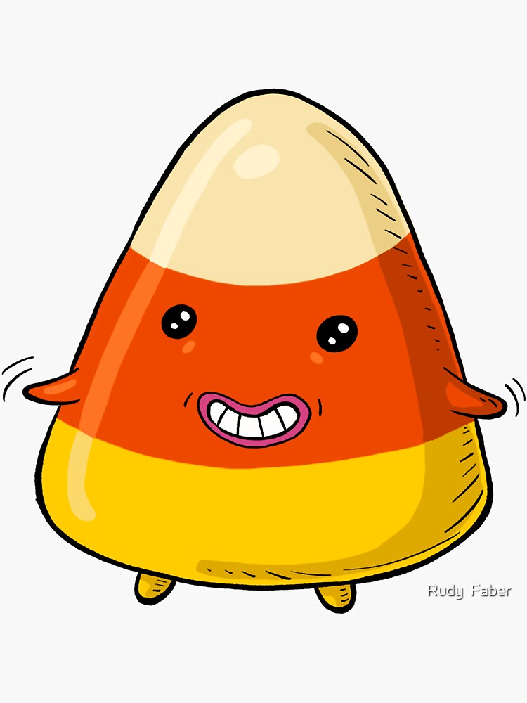 Thumbnail 3 of 3, Sticker, Cute Candy Corn 1 designed and sold by Rudy Faber.
