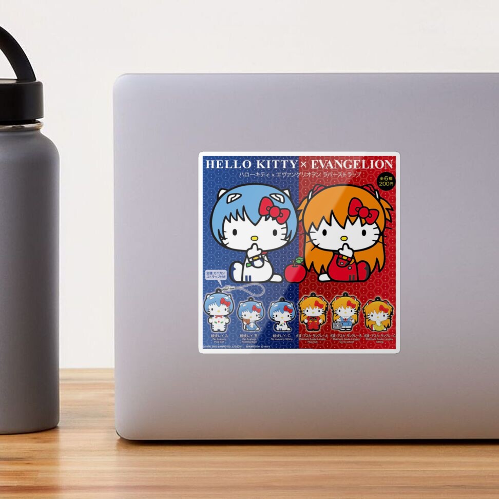 Hello Kitty Sanrio Neon Genesis Evangelion Collab Poster