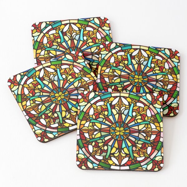 Item preview, stained glass square pattern designed and sold by DRAGONFIASCO.