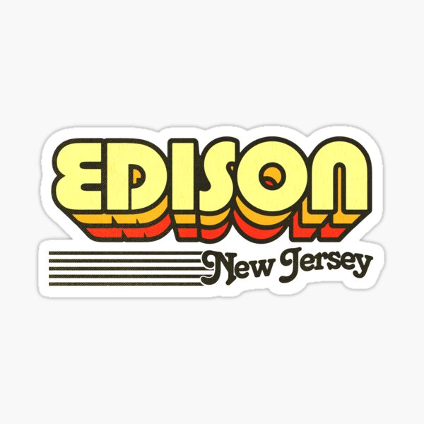 "Edison, New Jersey Retro Stripes" Sticker for Sale by retroready