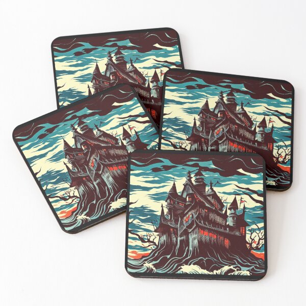 Item preview, Halloween - Haunted Castle Woodcut 4 designed and sold by CrankyOldDude.