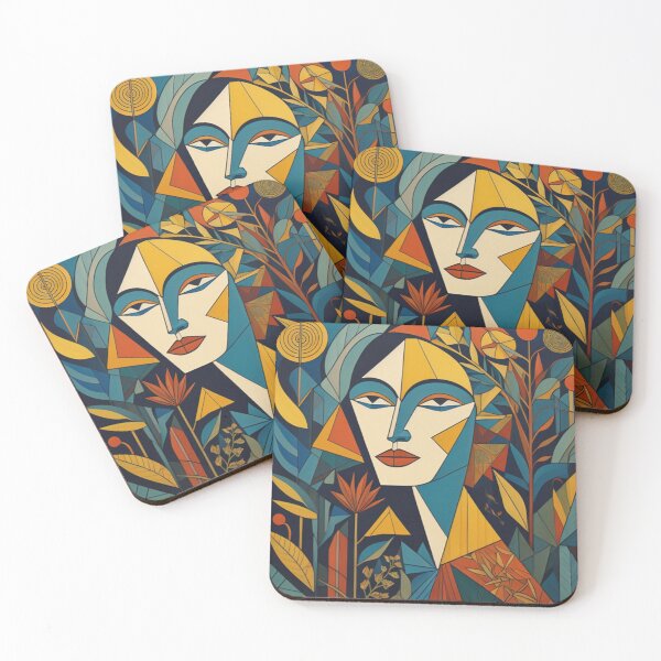 Item preview, Powerful abstract woman made of shapes designed and sold by AICreatorin.
