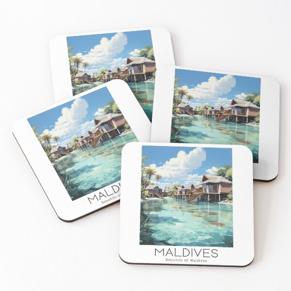 Item preview, A Vintage Travel Illustration of the Republic of Maldives designed and sold by GoodOldVintage.