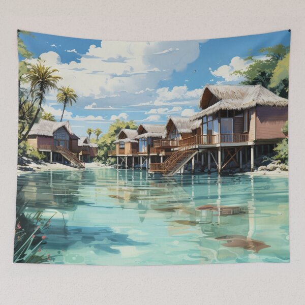 Item preview, A Vintage Travel Illustration of the Republic of Maldives designed and sold by GoodOldVintage.