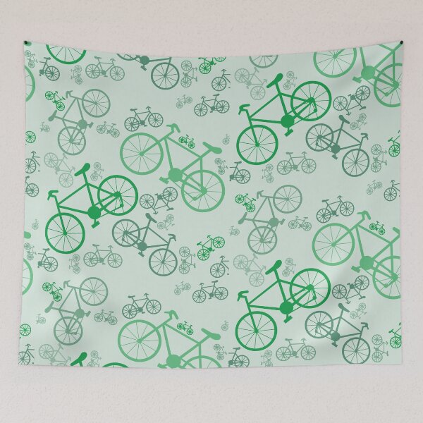 Item preview, Green Bicycles Big and Small Pattern designed and sold by BartholGraphics.