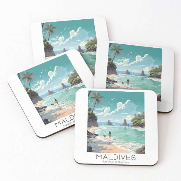 Item preview, A Vintage Travel Illustration of the Republic of Maldives designed and sold by GoodOldVintage.