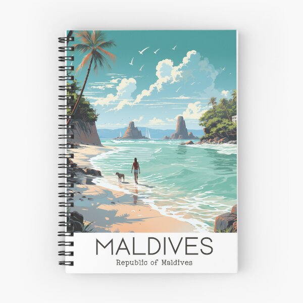 Item preview, A Vintage Travel Illustration of the Republic of Maldives designed and sold by GoodOldVintage.