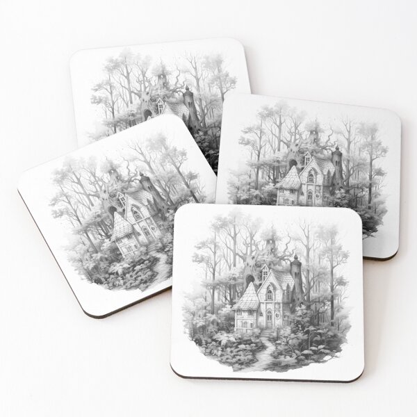 Item preview, Witch House Dark Gothic Halloween Fantasy House In The Forest designed and sold by Tomioka-Art.