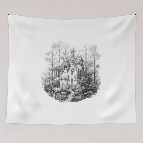 Item preview, Witch House Dark Gothic Halloween Fantasy House In The Forest designed and sold by Tomioka-Art.