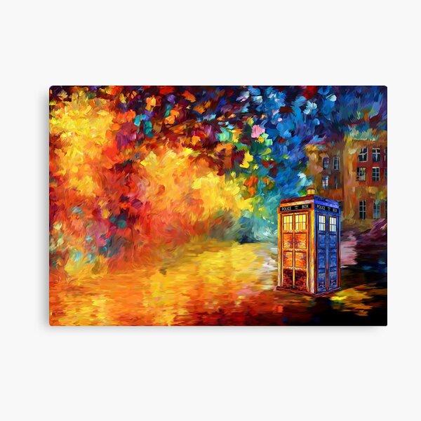 British Police public call box Rainbow abstraction Canvas Print