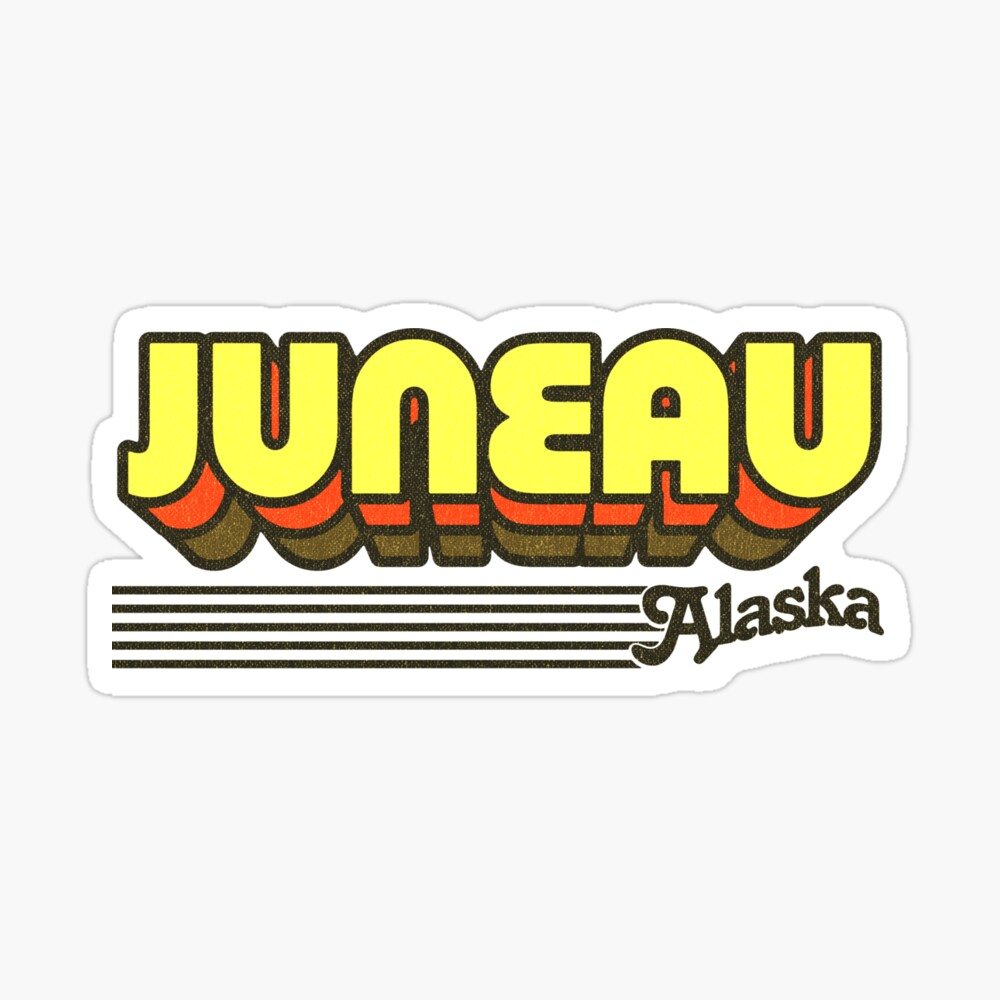 Juneau, Alaska | Retro Stripes Sticker