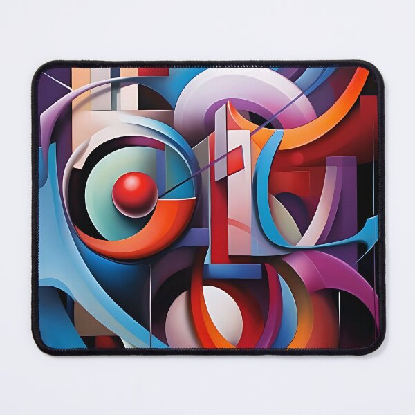 Item preview, Dual Sphere Burst: Colorful abstraction with red spheres designed and sold by ArrangedDesigns.