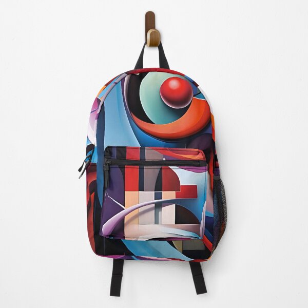 Item preview, Dual Sphere Burst: Colorful abstraction with red spheres designed and sold by ArrangedDesigns.