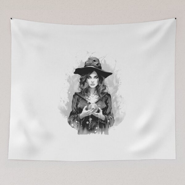 Item preview, Witch with Magic Ball Witch House Dark Gothic Halloween Fantasy designed and sold by Tomioka-Art.