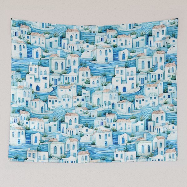 Item preview, Charming Aegean Dreams 08: Blue Greek Houses designed and sold by OurBarcode.