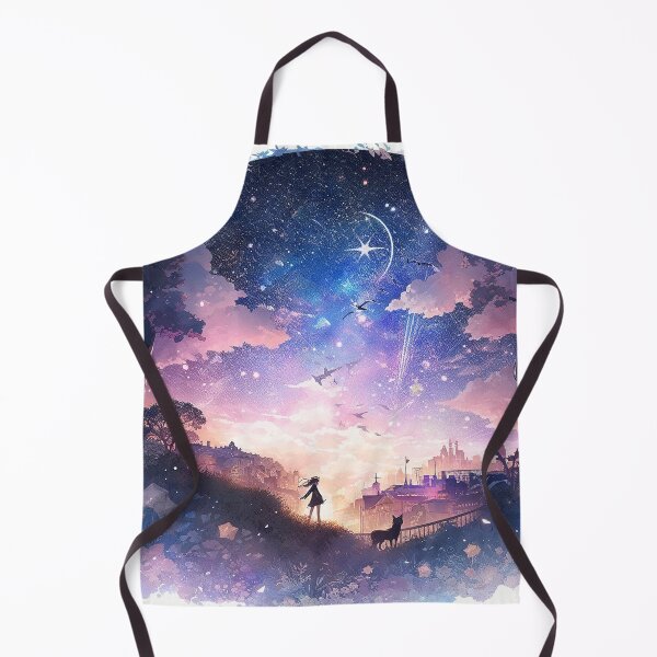 Item preview, "Celestial Metropolis: Cosmic Landscape with Whimsical Anime Girl" designed and sold by WhiteWolfe0127.