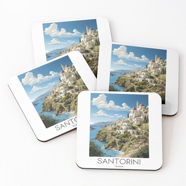 Item preview, A Vintage Travel Illustration of Santorini - Greece designed and sold by GoodOldVintage.