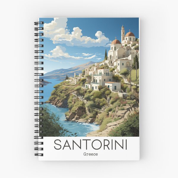 Item preview, A Vintage Travel Illustration of Santorini - Greece designed and sold by GoodOldVintage.