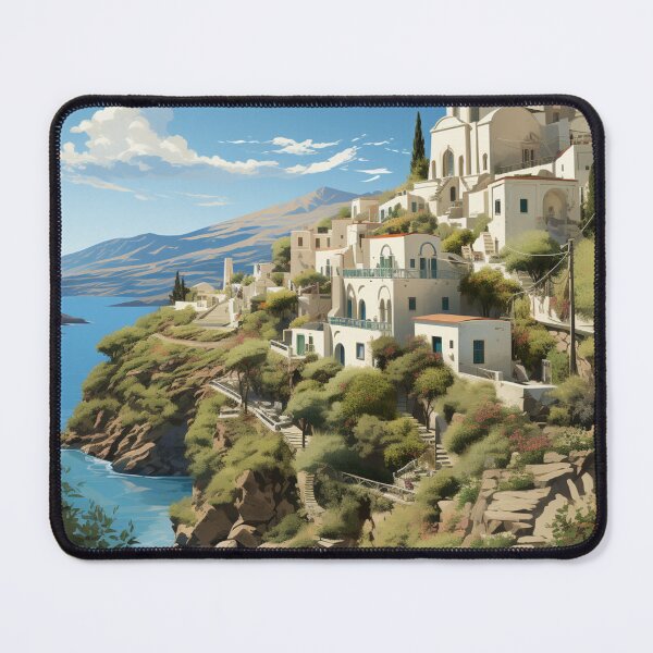 Item preview, A Vintage Travel Illustration of Santorini - Greece designed and sold by GoodOldVintage.