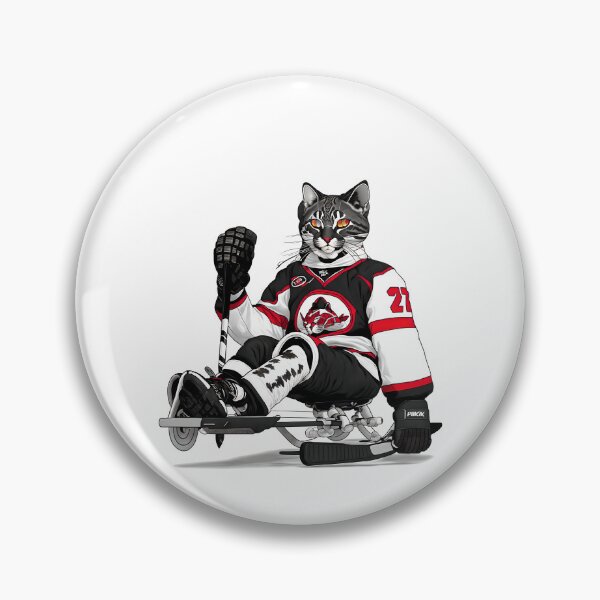 Item preview, Cat Sled Hockey Red and Black designed and sold by catsplaysports.