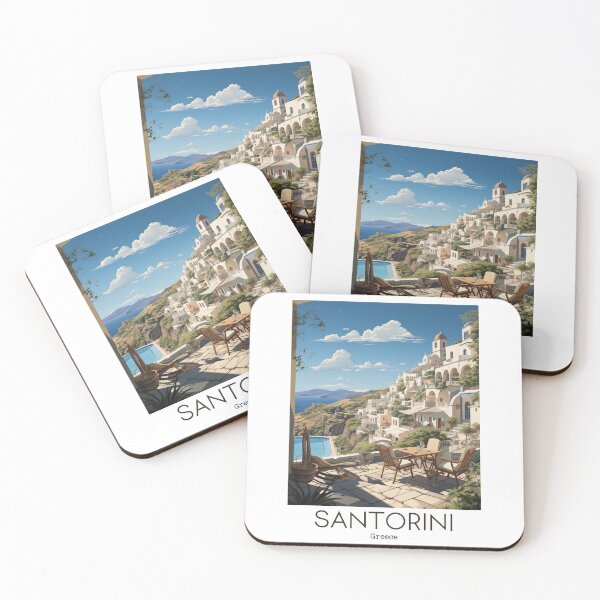 Item preview, A Vintage Travel Illustration of Santorini - Greece designed and sold by GoodOldVintage.