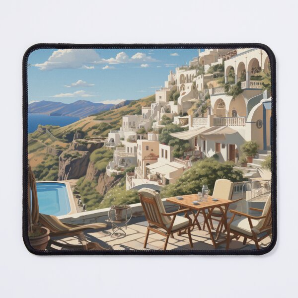 Item preview, A Vintage Travel Illustration of Santorini - Greece designed and sold by GoodOldVintage.