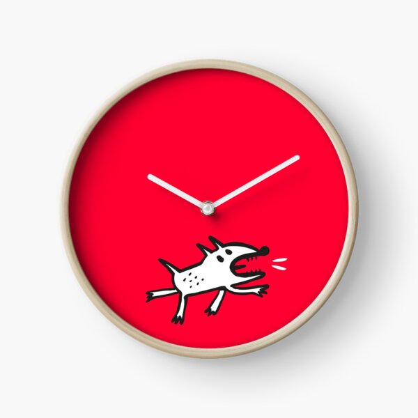Angry Dog in Red Clock