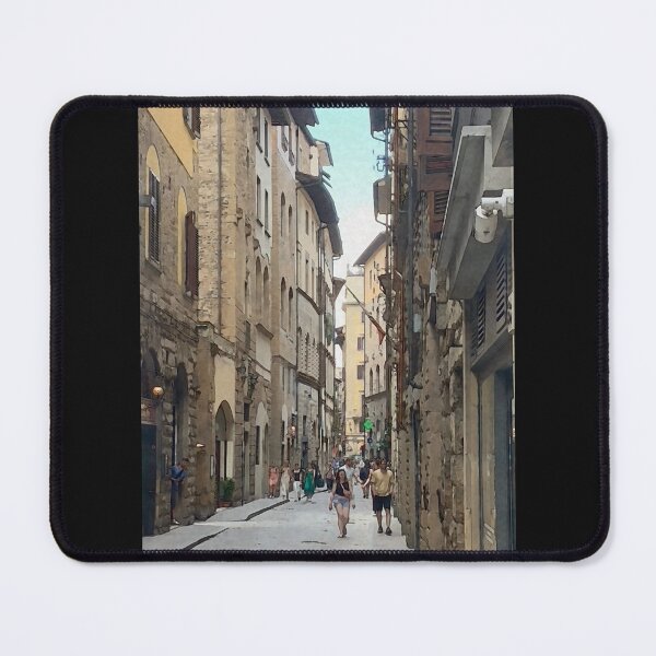 Item preview, Busy Narrow Cobblestone Street In Florence designed and sold by KirtTisdale.