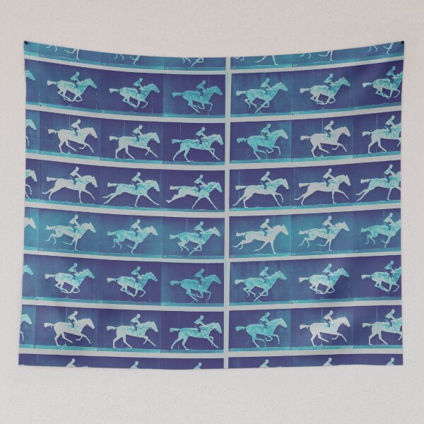 Item preview, Unnamed Black Jockey on a Horse, Muybridge in Motion, Glacier designed and sold by DreamingBeetle.