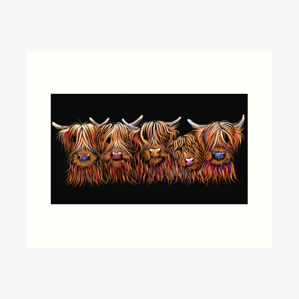 Item preview, CoW PRiNT SCoTTiSH HiGHLaND ' THe McHaiRY CooS ' by SHiRLeY MacARTHuR designed and sold by Shirley MacArthur Limited.