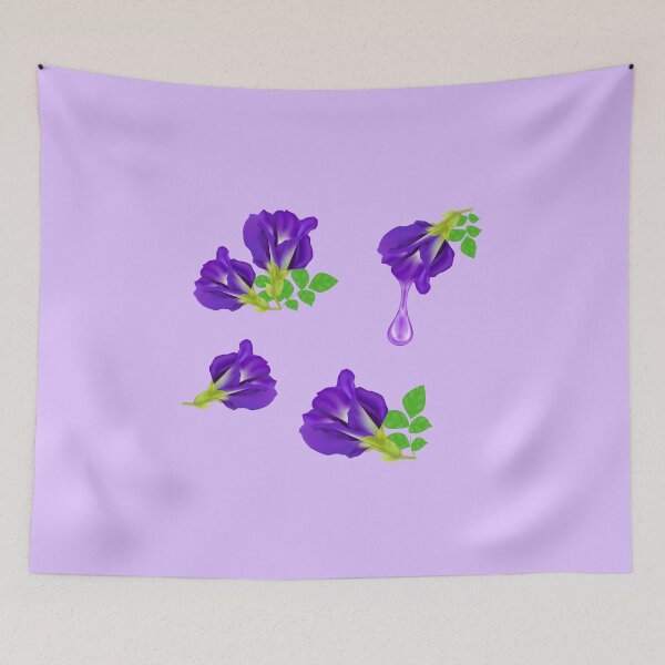 Item preview, butterfly pea flowers sheet designed and sold by Wordsmith-Wear.