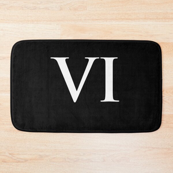 Item preview, Number 6 Roman Numeral VI Black and White designed and sold by NECHSTORE.