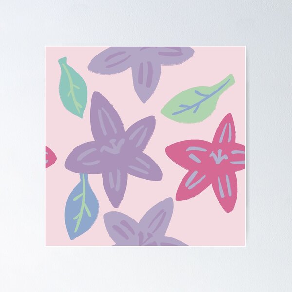 Aperçu de l'œuvre Chutes florales violet pastel créée et vendue par LeftNWrite.