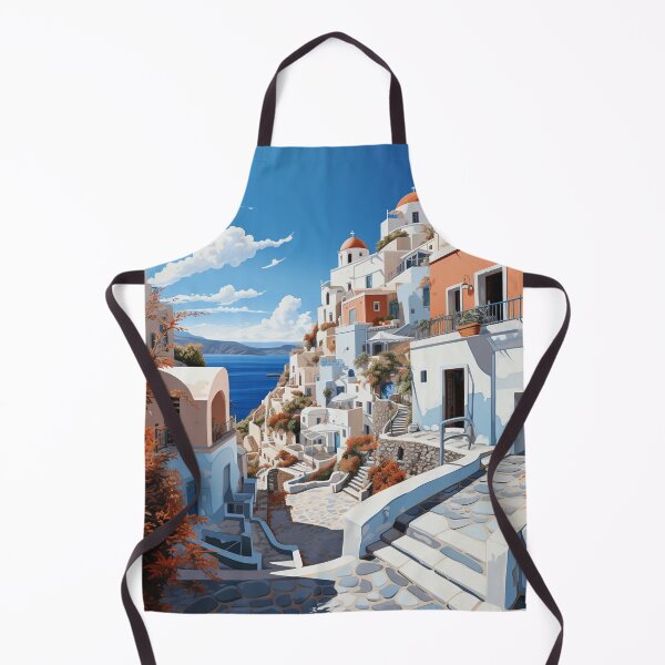 Item preview, A Pop Art Travel Print of Santorini - Greece designed and sold by StudioRedKoala.