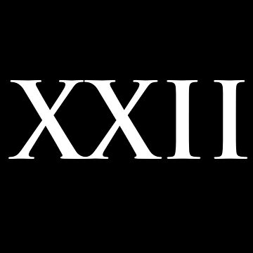 "Number 22 Roman Numeral XXII Black and White" Sticker for Sale by
