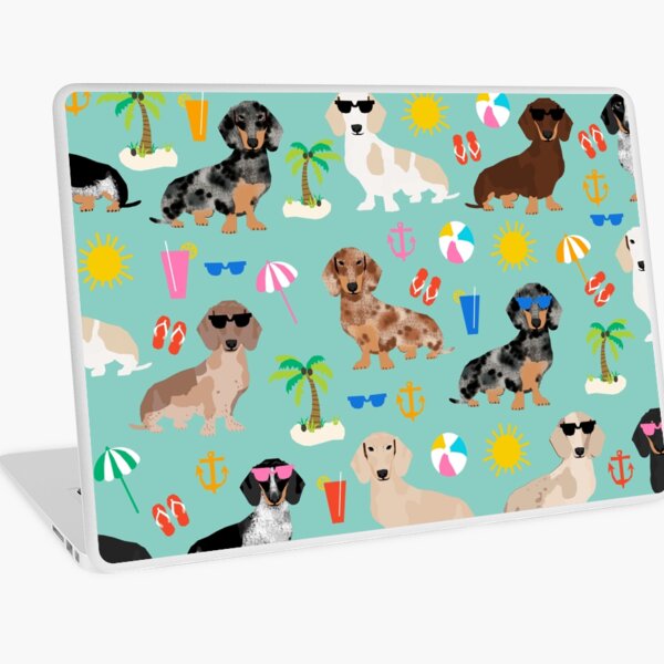 Aperçu de l'œuvre Teckels plage été tropical vacances weener chiens doxie cadeaux créée et vendue par PetFriendly.
