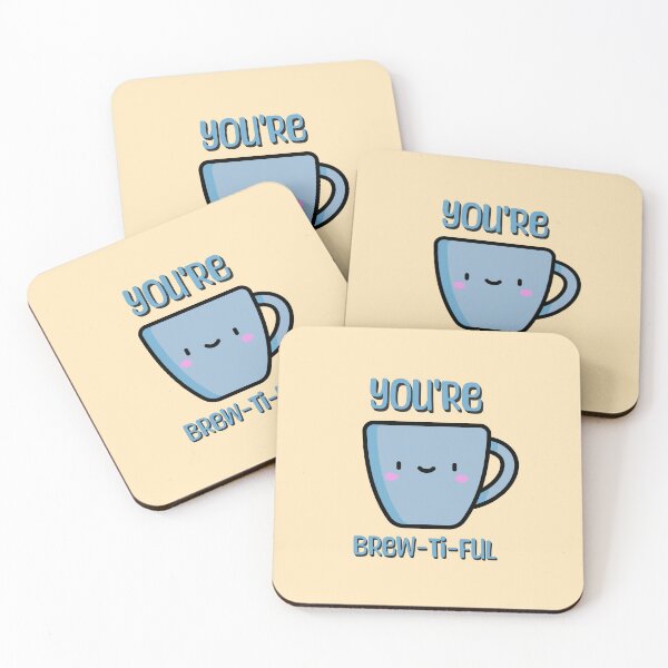 Item preview, You're Brew-ti-ful! Cute, funny Coffee Mug Sticker designed and sold by PMCreative.