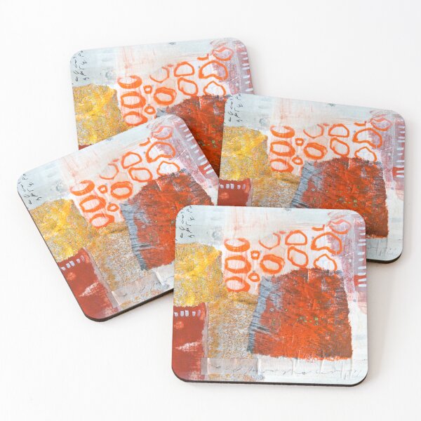 Item preview, Red and Orange Abstract Collage Art designed and sold by NancyMerkle.