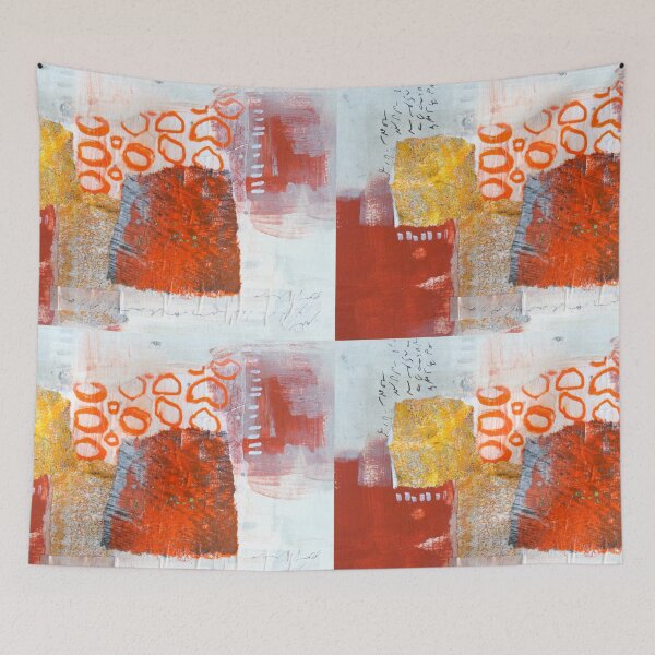 Item preview, Red and Orange Abstract Collage Art designed and sold by NancyMerkle.