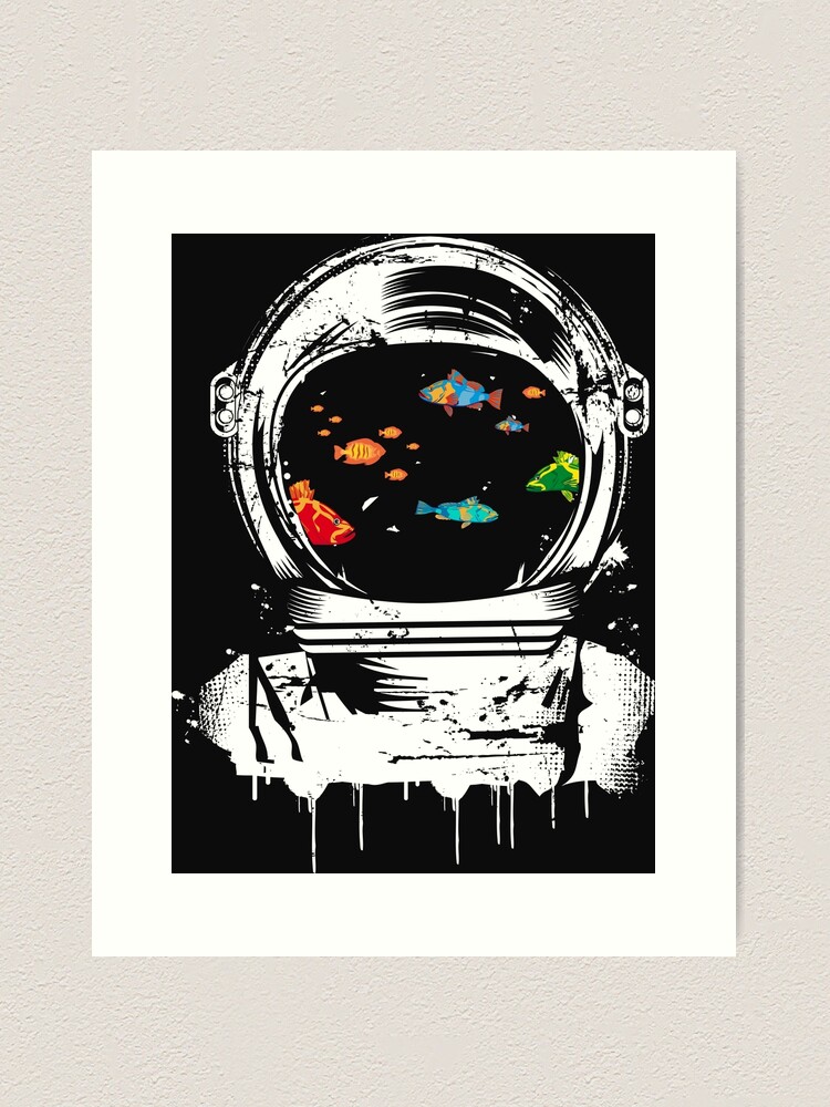 Skull Astronaut Graffiti Stencil Art Board Print by Kisho