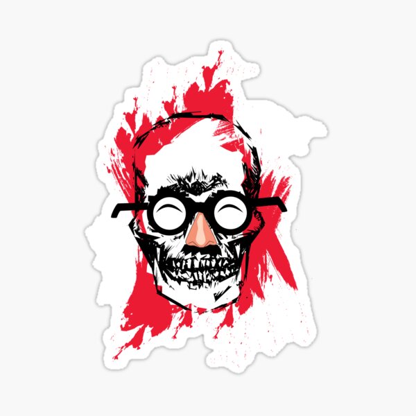 Laughing Skull with Funny Nose and Glasses Sticker