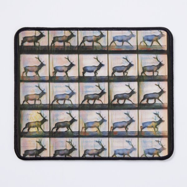 Item preview, Wandering Stag, Muybridge in Motion, dawn fog designed and sold by DreamingBeetle.