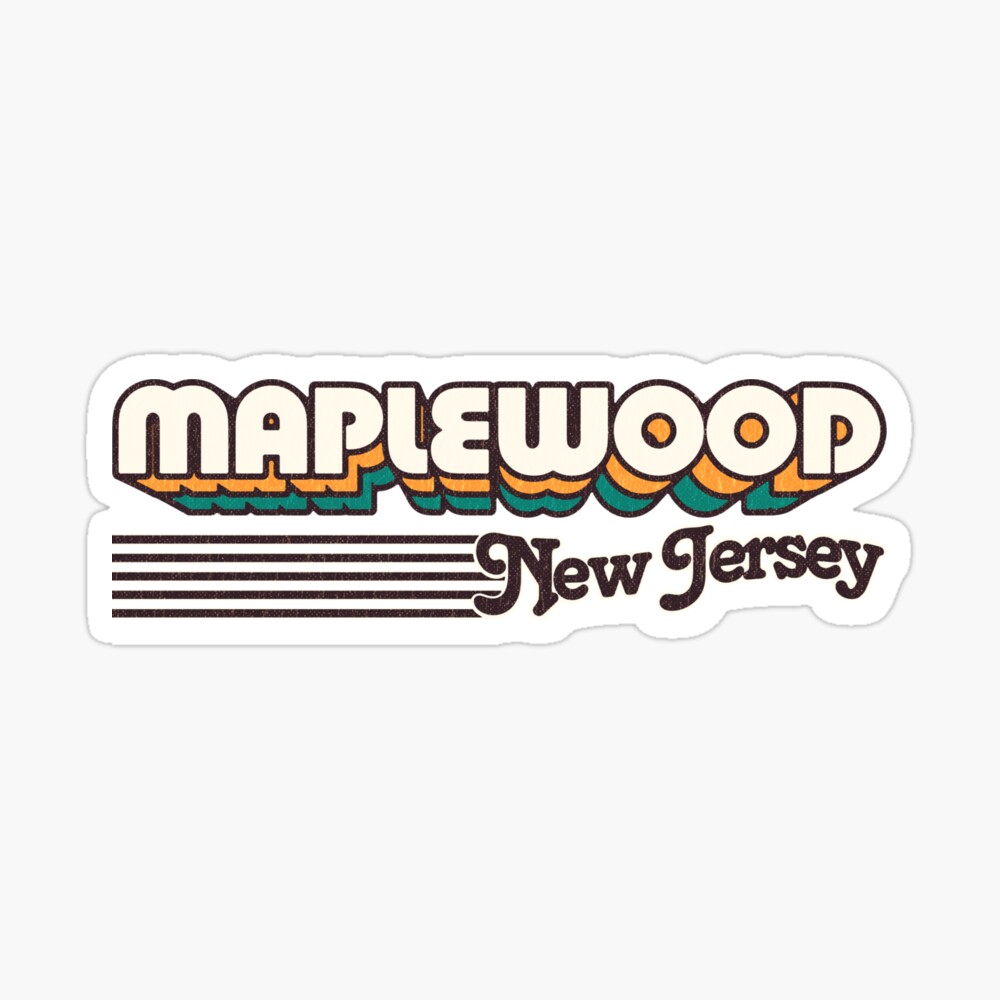 Maplewood, New Jersey | Retro Stripes Sticker