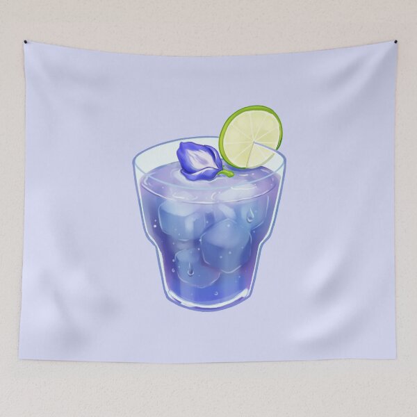 Item preview, butterfly pea lime juice lime soda watercolor designed and sold by Wordsmith-Wear.