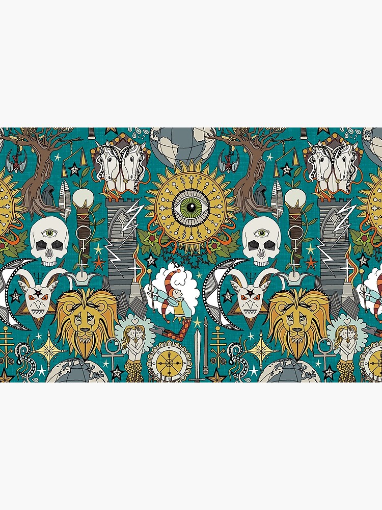 Thumbnail 6 of 6, Bath Mat, tarot deep turquoise designed and sold by scrummy.