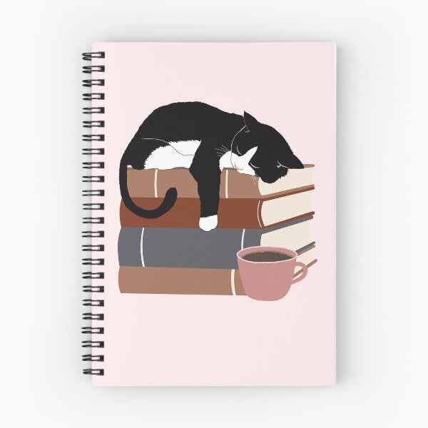 Item preview, Cat sleeping on books designed and sold by BookishSpace1.