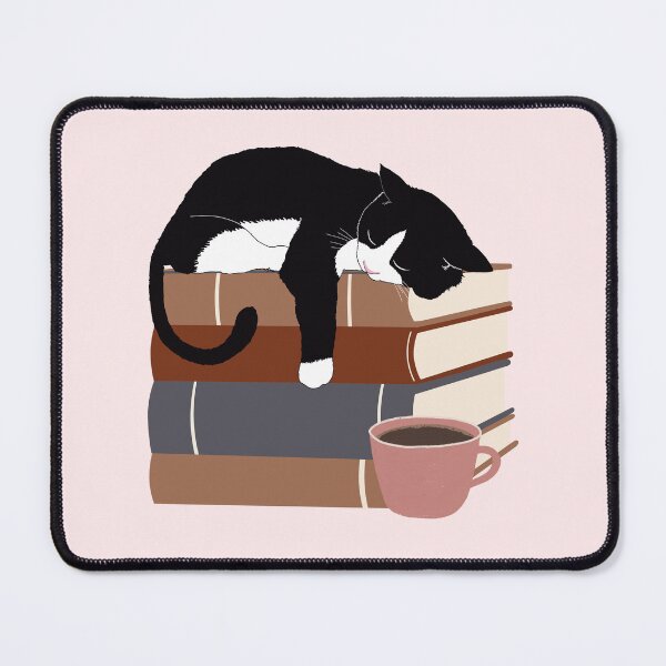 Item preview, Cat sleeping on books designed and sold by BookishSpace1.