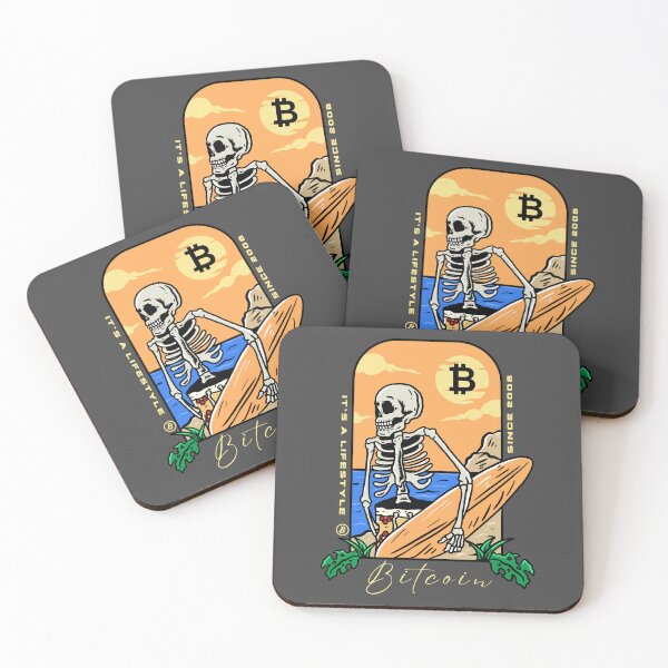 Item preview, It’s a lifestyle, Skeleton Surfer - Bitcoin Logo designed and sold by GetCryptoSwag.